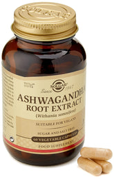 Solgar SFP Ashwagandha Root Extract bottle for daily wellness routines