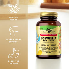 Capsulas de Solgar Boswellia en mano para demostrar tamaño