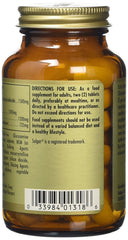 Solgar triple-strength label close-up highlights gluten and dairy free formula