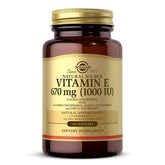 Solgar Vitamin E 670 mg softgels bottle front for antioxidant support.