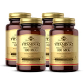 Solgar Vitamin K2 MK-7 100 mcg bottle promotes bone health.