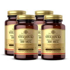 Solgar Vitamin K2 MK-7 100 mcg bottle promotes bone health.