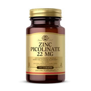 Solgar Zinc Picolinate 22 mg bottle with tablets for daily immune support.