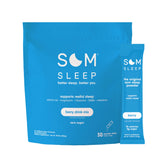 Som Sleep Berry powder tub ready to mix for a relaxing bedtime.