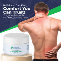 Cream being spread on skin to show easy application by Sombra Hemp Massage Creme