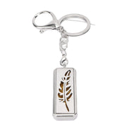 Sonew stainless steel keychain diffuser with leaf-pattern pendant for on-the-go aroma