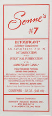 Sonne's Detoxification No 7 bottle closeup highlighting mineral-rich bentonite for digestion-friendly use
