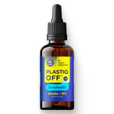SonoHealth Plastiq Off bottle being poured for a daily detox routine.