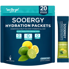 Sooergy electrolytes lemon lime packets front view for convenient on-the-go hydration