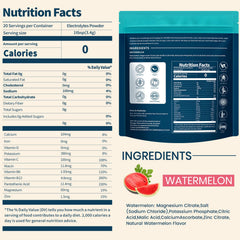 Sooergy electrolytes watermelon packet beside glass for on-the-go hydration