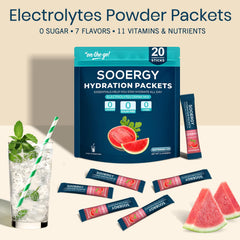 Sooergy watermelon drink mix dissolving in water for refreshing hydration