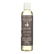 Soothing Touch Calming Lavender bottle for a relaxing bath or massage ritual.