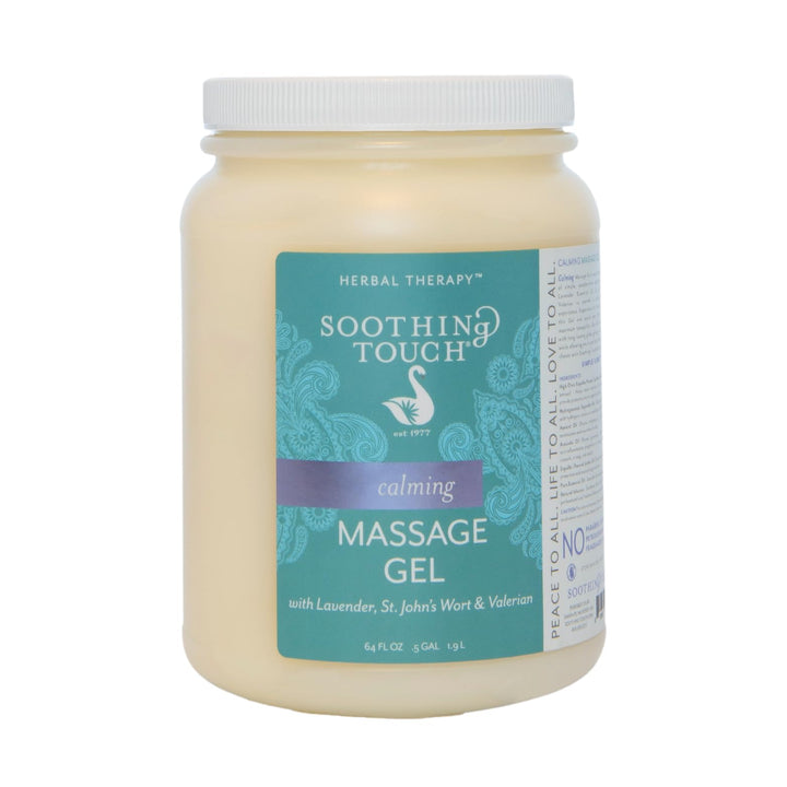 Soothing Touch Calming Massage Gel Lavender 64 oz bottle with long-lasting glide for relaxing massages