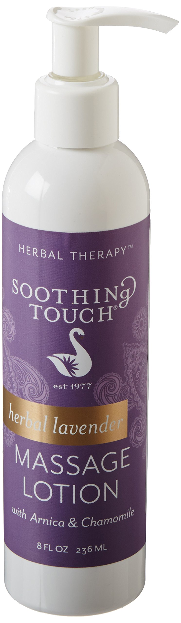 Soothing Touch Herbal Lavender Lotion bottle pour enhances massage glide for sessions