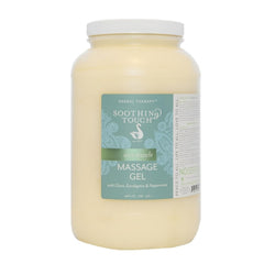Soothing Touch Sore Muscle Gel with clove, eucalyptus, peppermint for long glide.