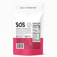 Chilled SOS Hydration glass with watermelon flavor for a refreshing, low sugar drink