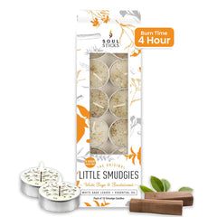Soul Sticks Little Smudgies White Sage Dragon's Blood tealight elevates uplifting energy