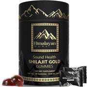 Sound Health Plus Shilajit Gold Gummies bottle showcasing energy support.