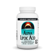 Source Naturals Alpha Lipoic Acid time-release bottle for steady antioxidant protection.