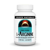 Source Naturals L-Arginine bottle front showing 1000 mg formula for circulation support.