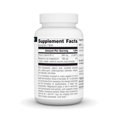 Source Naturals B-1 tablets on a clean surface, vegetarian-friendly