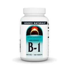 Source Naturals B-1 Thiamin 500mg packaging with tablets