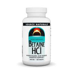 Source Naturals Betaine HCl tablet close-up for digestion support