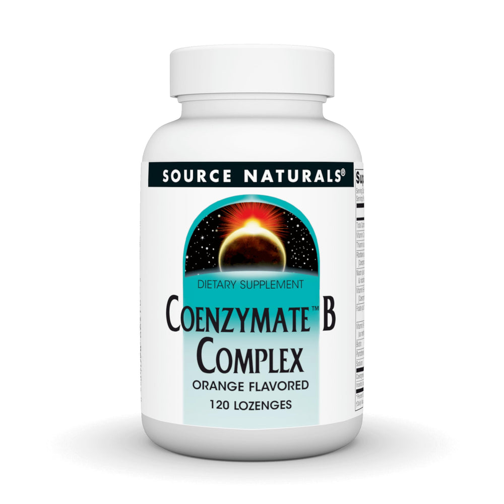 Source Naturals Coenzymate B Complex orange lozenge bottle for daily energy and nerves.