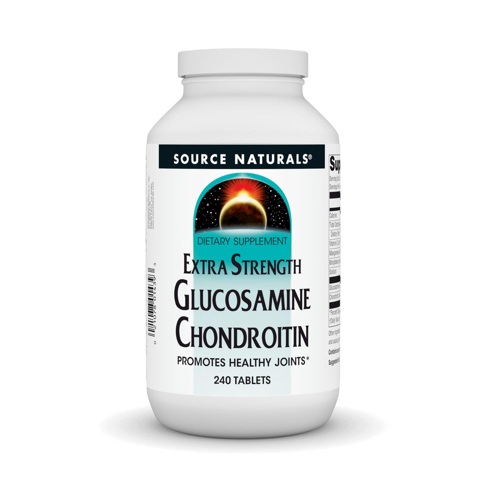 Source Naturals Extra Strength Glucosamine Chondroitin bottle for daily joint support.