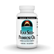 Source Naturals flax seed-primrose oil softgel bottle for daily omega support and skin health