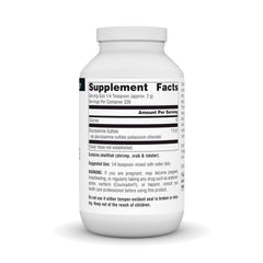 Pouring glucosamine sulfate powder with water for daily use