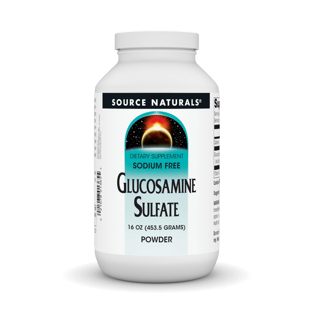 Source Naturals glucosamine sulfate powder in tub for joint support