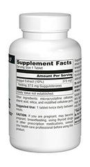 Closeup of Guggulsterones tablets showing dosage for daily support.