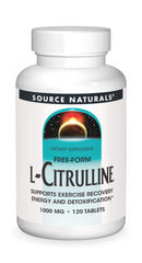 Source Naturals L-Citrulline 1000mg tablets in a bottle, supporting athletic performance and wellbeing.