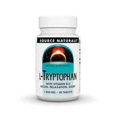 Source Naturals L-Tryptophan bottle for daily supplement routine