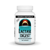 Source Naturals Lactase Digest bottle with capsules for dairy meals.