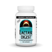 Source Naturals Lactase Digest bottle with capsules for dairy meals.
