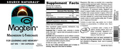 Source Naturals Magtein bottle with glass promoting daily focus