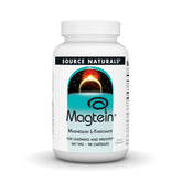 Source Naturals Magtein capsules bottle on desk suggesting convenient focus support