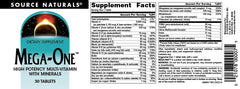 Source Naturals Mega-One tablets in hand signaling easy daily supplementation.