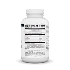 Source Naturals Mega Strength Beta Sitosterol bottle back with supplement facts for informed use.