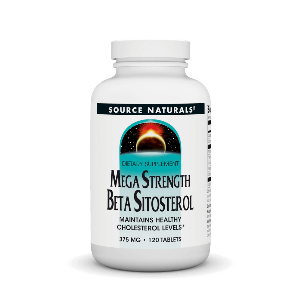 Source Naturals Mega Strength Beta Sitosterol bottle front for daily wellness support.