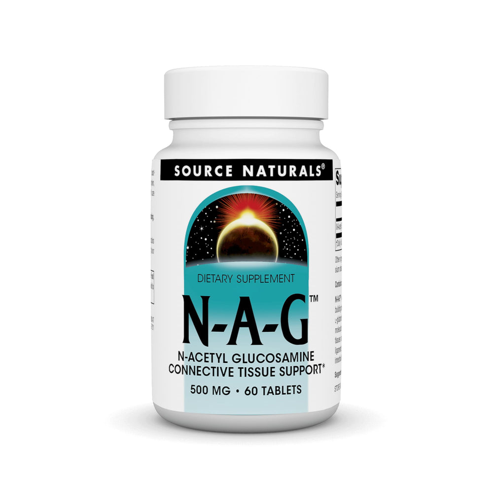 Source Naturals N-A-G bottle on shelf suggesting joint support potential