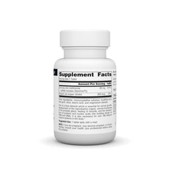 Source Naturals OptiZinc bottle back label with ingredients and directions for informed use