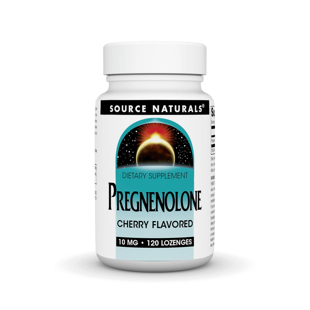Source Naturals Pregnenolone cherry lozenge close-up for easy daily use.