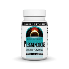 Source Naturals Pregnenolone cherry lozenge close-up for easy daily use.
