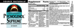 Source Naturals Pycnogenol Supreme manufactured in USA