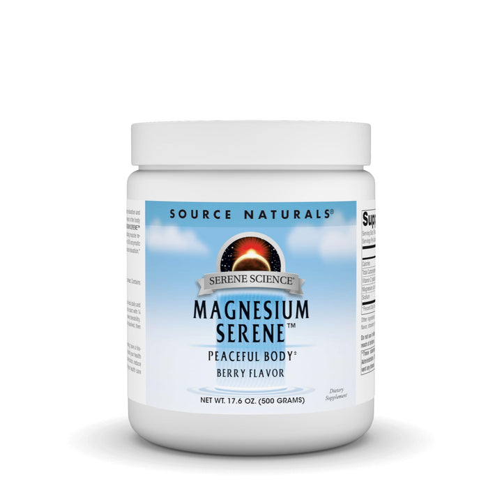Source Naturals Serene Magnesium Serene Berry bottle for easy daily balance.