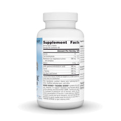 Source Naturals Serene Science L-Theanine tablets close-up highlighting calm focus.