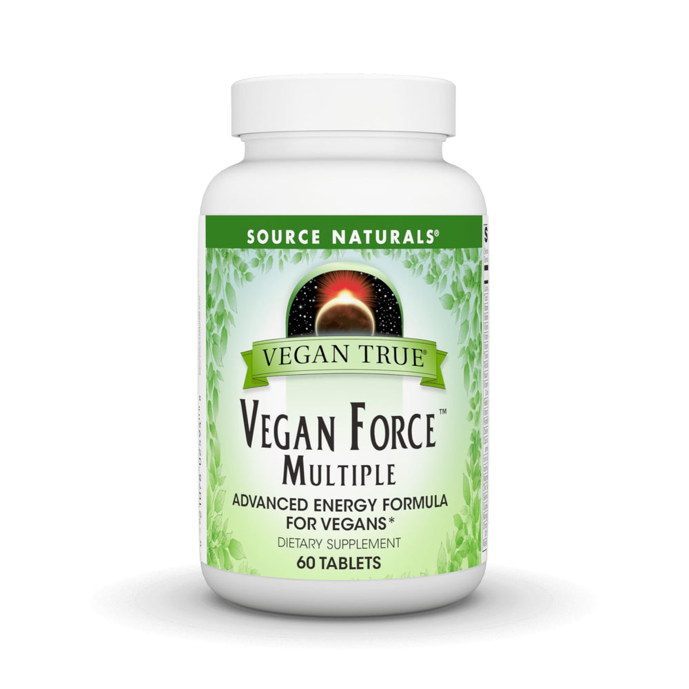 Source Naturals Vegan Force Multiple bottle supports daily energy and vegan wellness